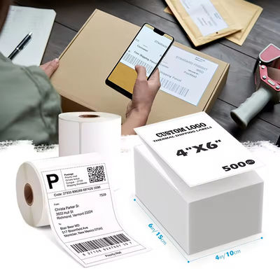 Permanent Adhesive Backing Water Resistant Labels Rolls Custom Environmentally