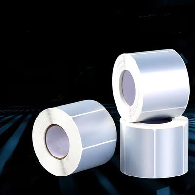 Glossy Matte Silver PET Label Roll Waterproof Adhesive Thermal Transfer Stickers