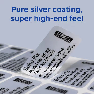 Glossy Matte Silver PET Label Roll Waterproof Adhesive Thermal Transfer Stickers