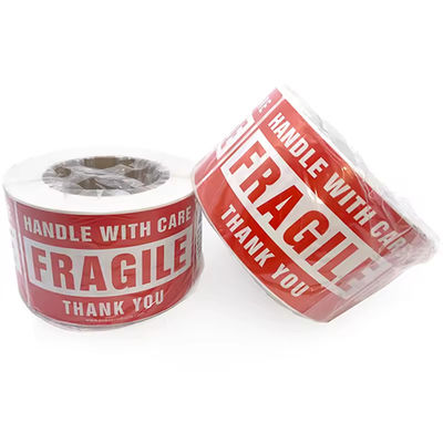 Customized Release Paper Adhesive Fragile Warning Stickers 2x3 3x5