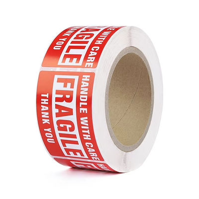 Customized Release Paper Adhesive Fragile Warning Stickers 2x3 3x5