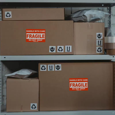 Handle With Care Copper Plate Warning Label Stickers Small Fragile for Shipping