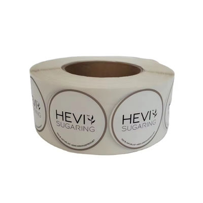 Round Plastic Synthetic Paper Vinyl Adhesive Sticker Roll Waterproof Custom Printed
