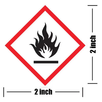 Vinyl Hazardous Chemicals Labels Waterproof Adhesive Safety Warning Stickers