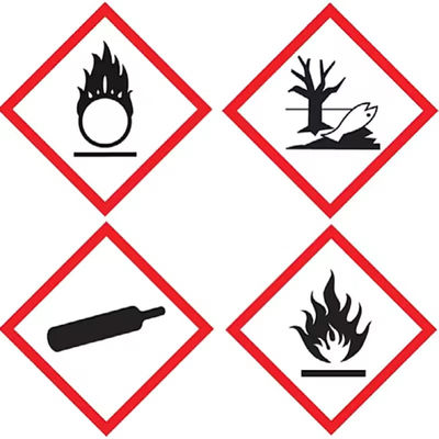 Vinyl Hazardous Chemicals Labels Waterproof Adhesive Safety Warning Stickers