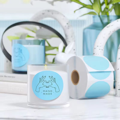 Round Thermal Printer Stickers Colorful Circle Stickers Multi Purpose Adhesive