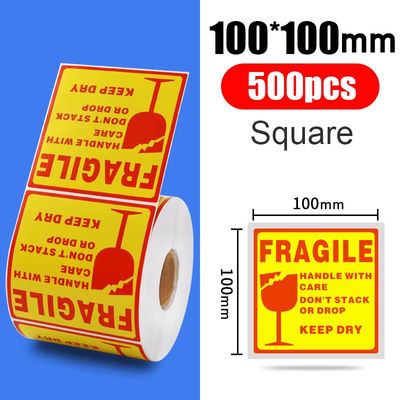 Custom Color Paper Warning Label Waterproof Permanent Adhesive