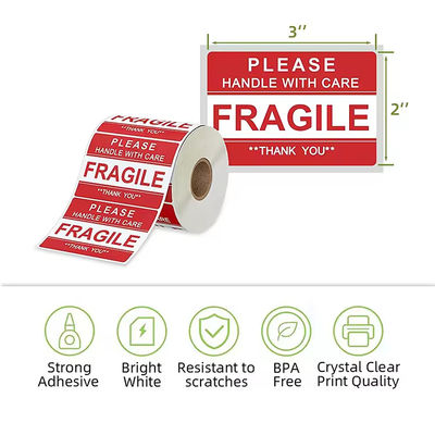 Custom Color Paper Warning Label Waterproof Permanent Adhesive