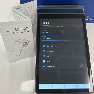 8 pollici con touchscreen capacitivo grande schermo Android POS con stampante 58/80mm